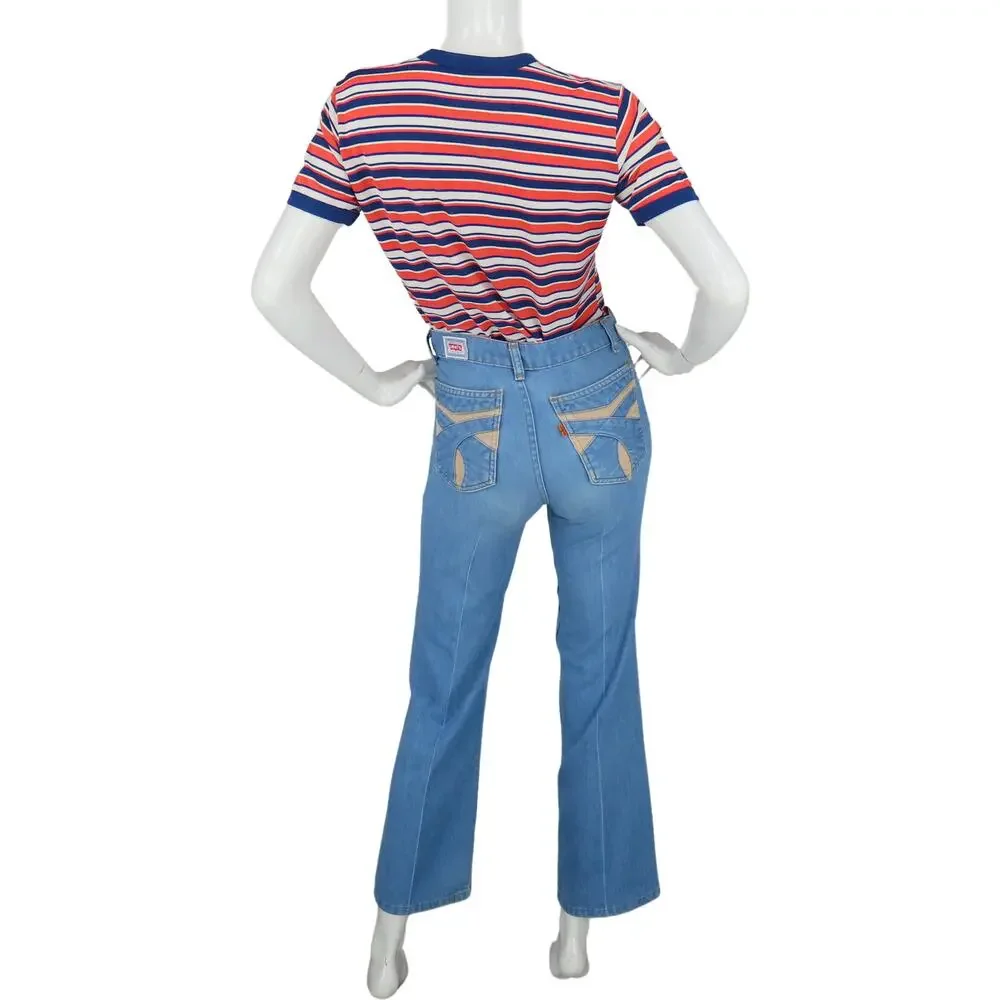 80s 70s Vintage Levi's Orange Tab High Waisted Boho Hippie Mom Denim Jeans 26 - Picture 7 of 15
